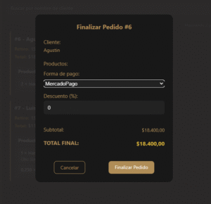 administración de pedidos